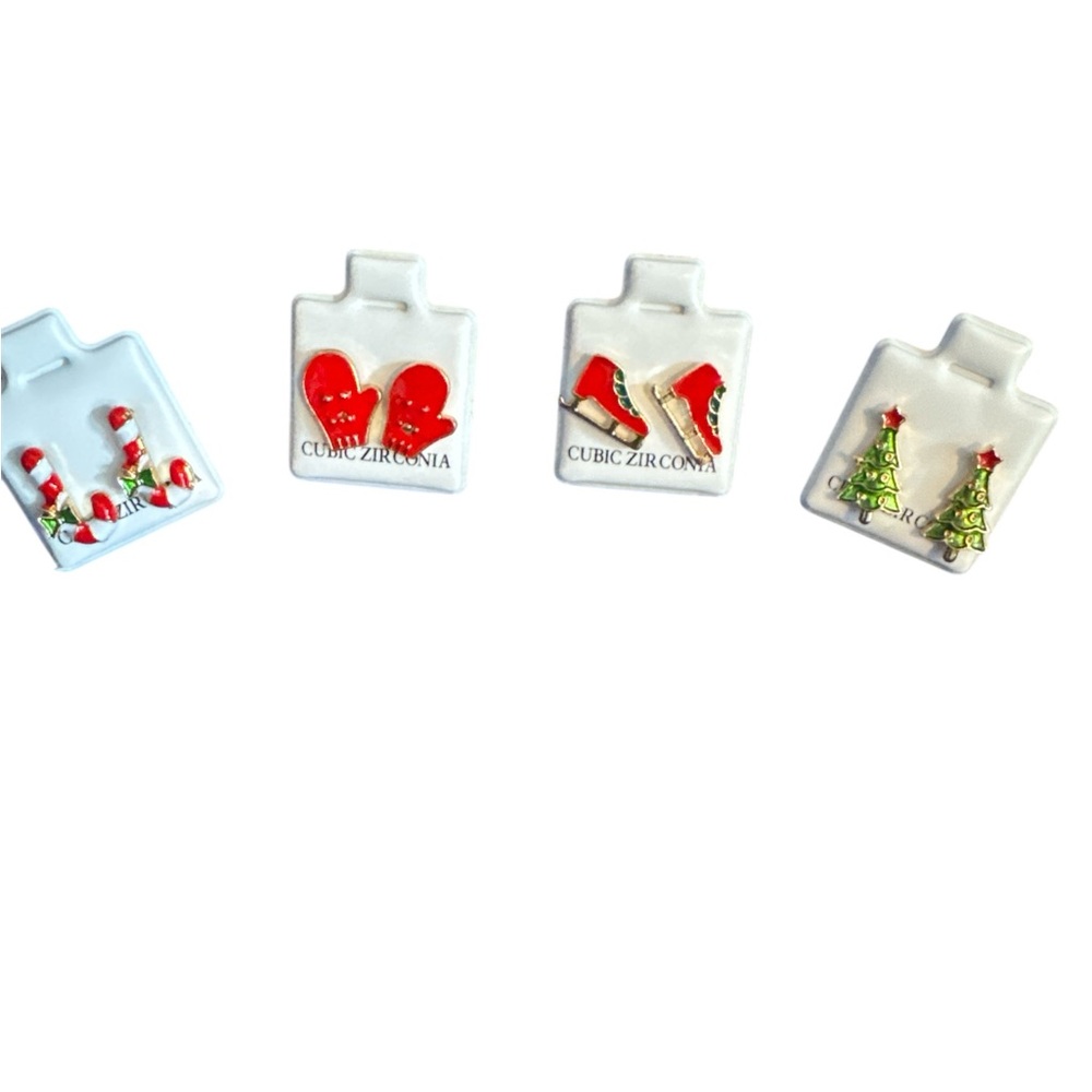Festive Holiday Earring Set 4 pair